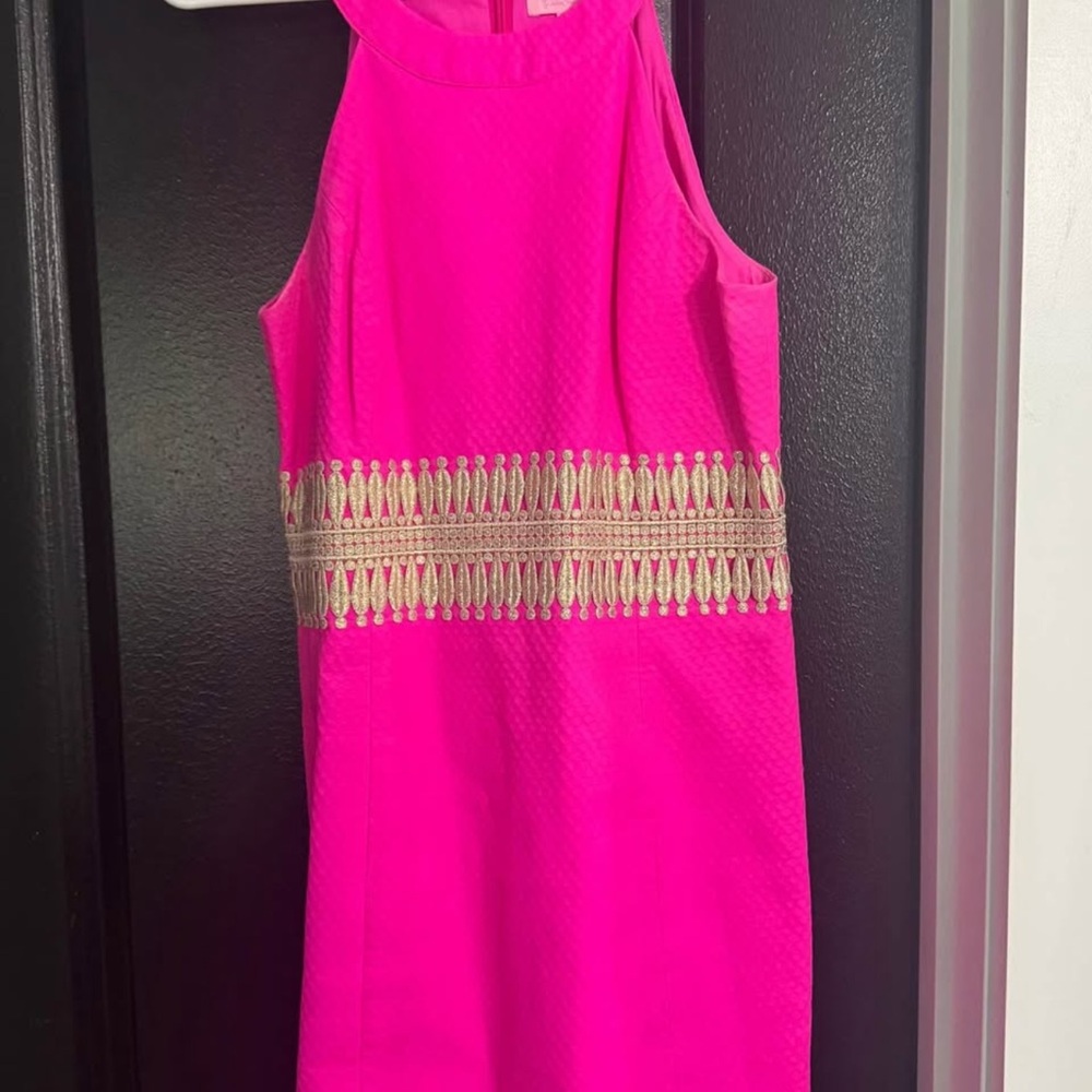Stylish Pink Kids Dress with Gold Accents